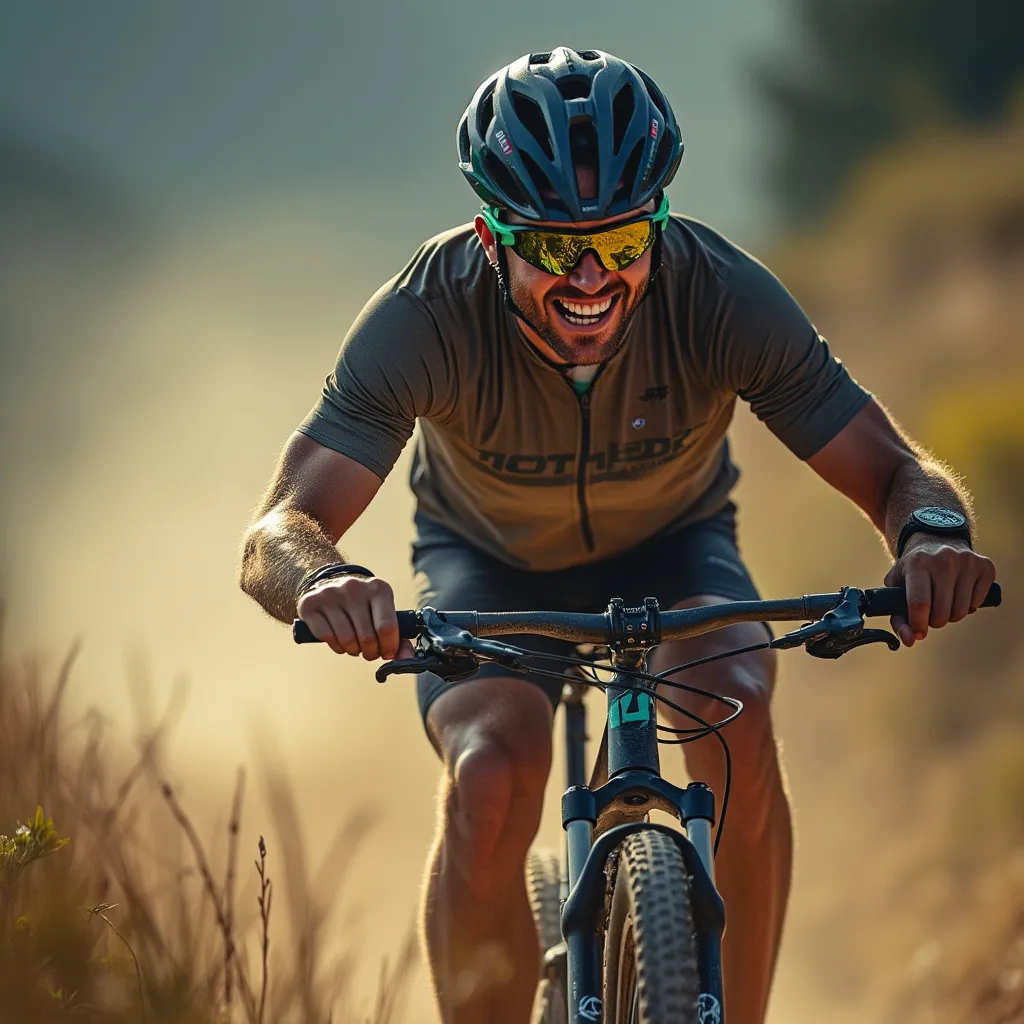 Deportista con gafas protectoras