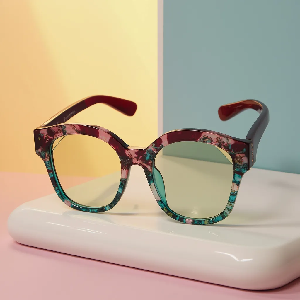 Lentes de vista fashion con montura de acetato colorida